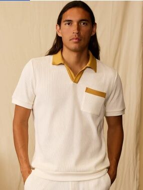 DANDY DEL MAR CANNES WAFFLE KNIT SHIRT IN VINTAGE IVORY